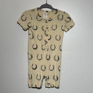 Kate Quinn | Shortie Union Suit | Horse Shoes | Bamboo | 6-12 months